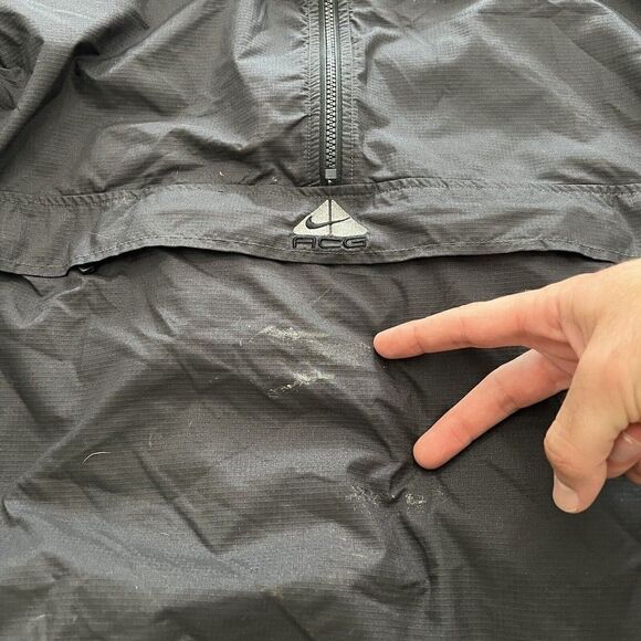 Vintage 90s Nike ACG Mens Size XL Center Swoosh Spell Out Packable Rain Jacket - Picture 4 of 10